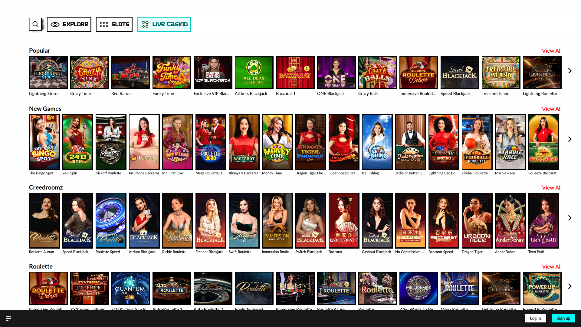 Manga Casino Desktop avec croupier en direct