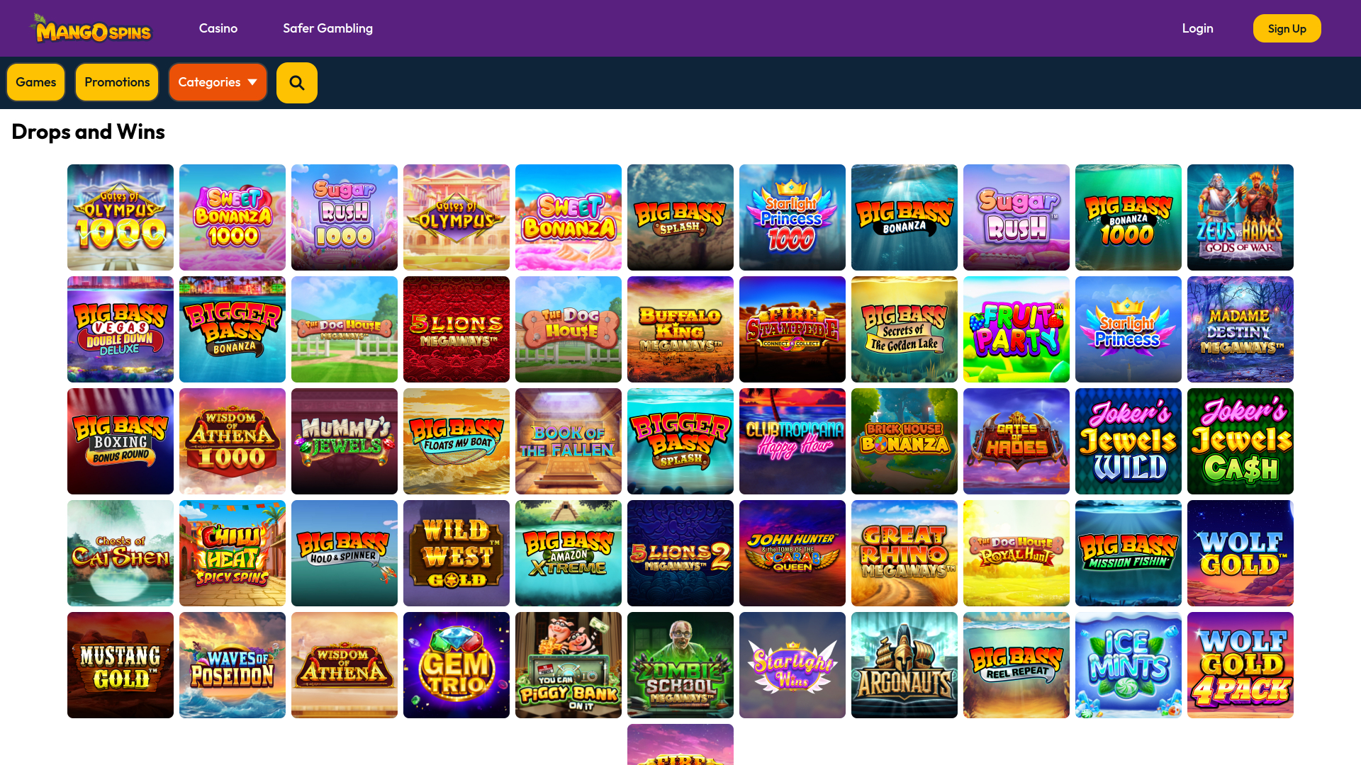 Mango Spins Casino sur ordinateur : gains et pertes