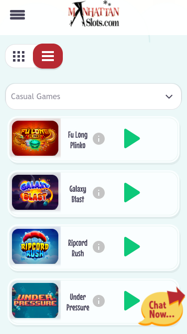 Giochi casuali per dispositivi mobili di Manhattan Slots Casino