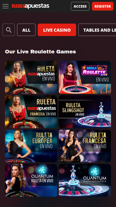 Rivenditore MarcaApuestas Mobile Live
