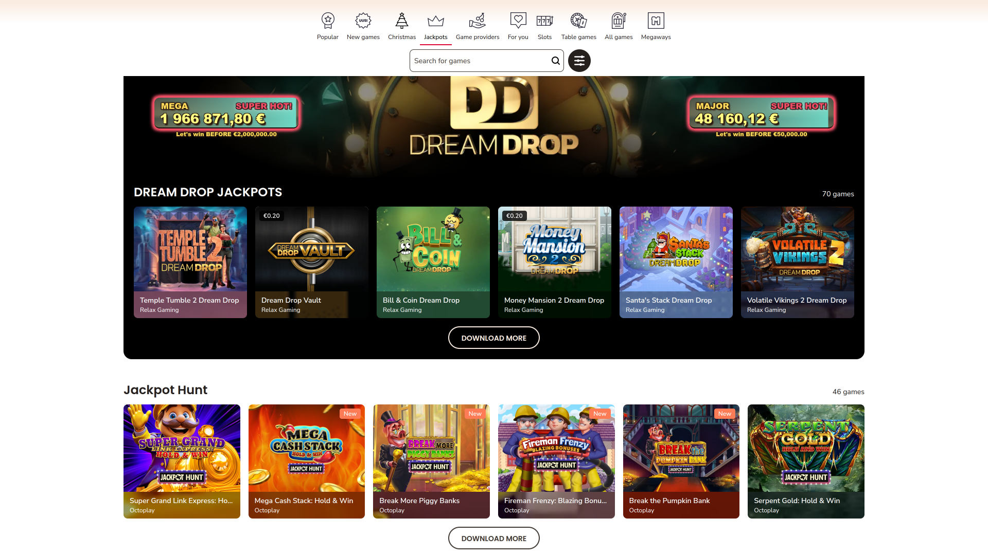 Jackpot de bureau du casino Maria