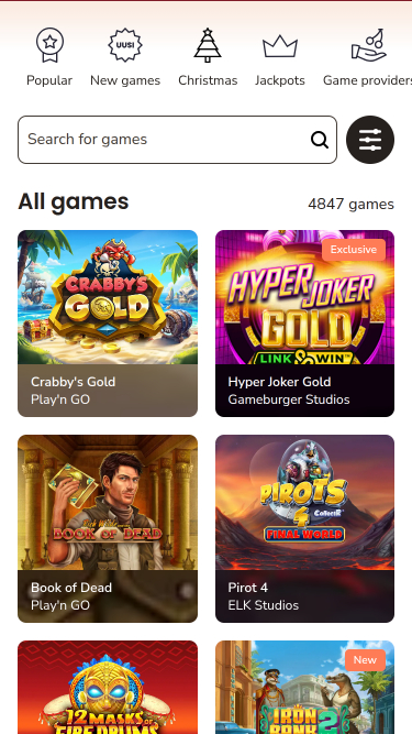 Jeux mobiles de casino Maria