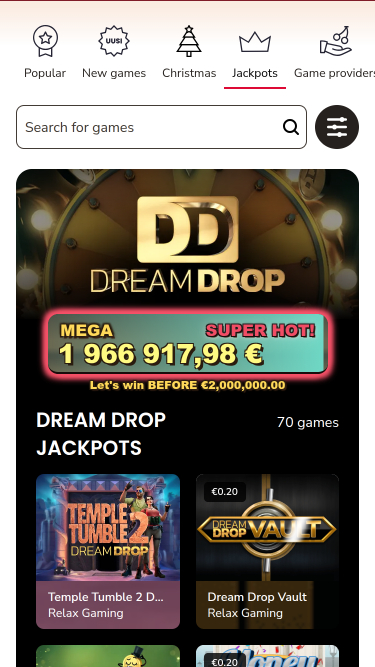 Jackpot mobile du casino Maria