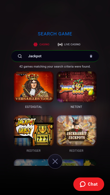 Jackpot móvil del casino Marsbet