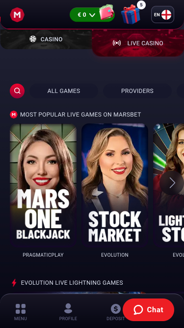 Casino móvil Marsbet Crupier en vivo