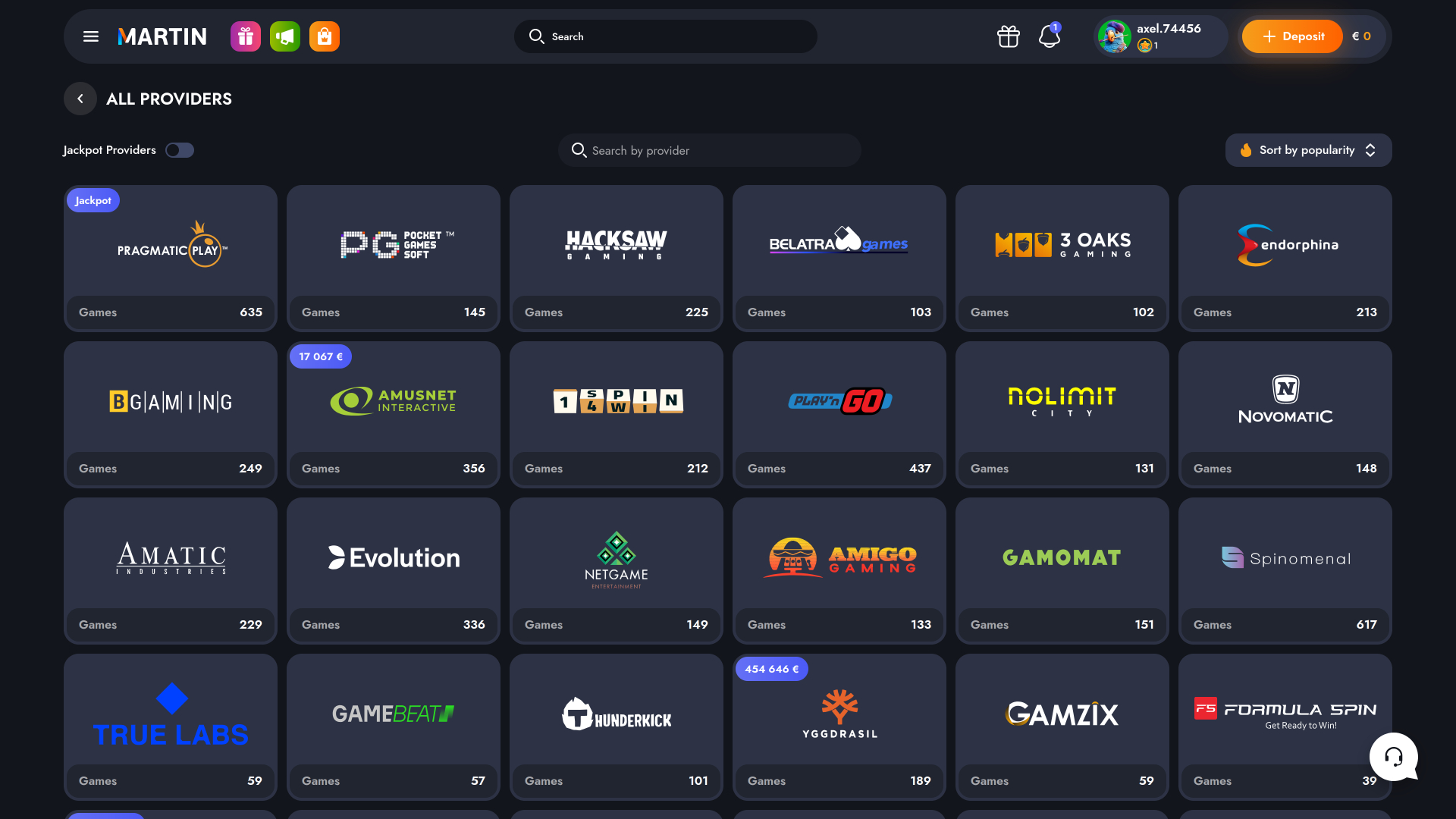Разработчики игр для казино Martin Casino настольная версия