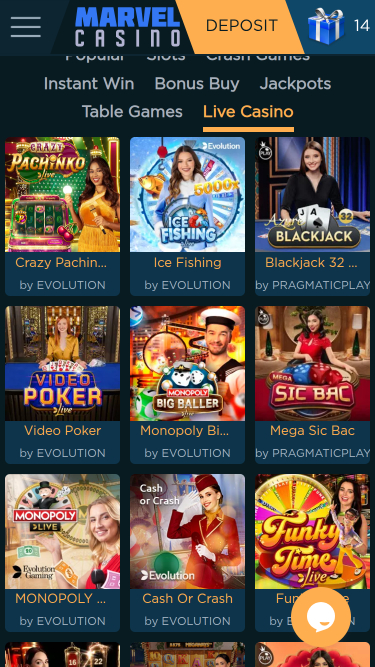 Marvel Casino Mobile с живыми дилерами