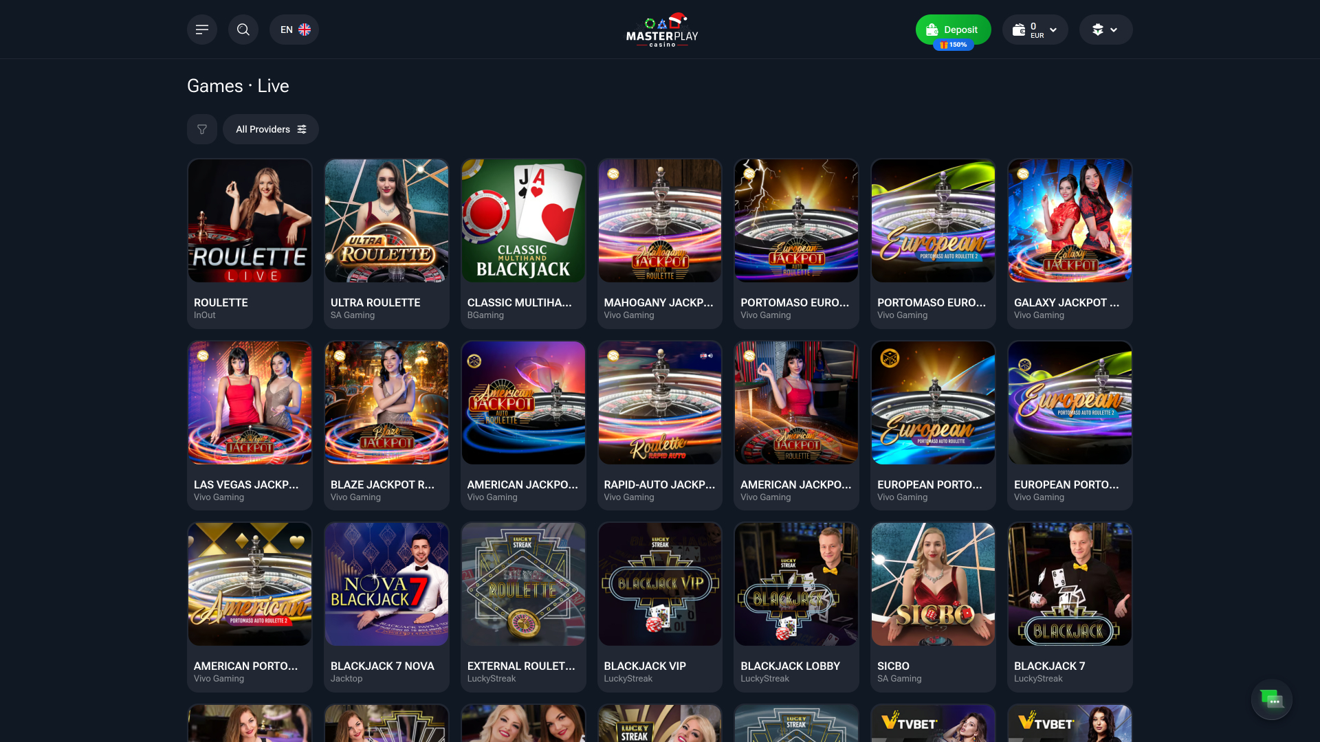 Casino Masterplay sur ordinateur avec croupier en direct