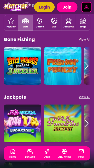 Juegos móviles de Matchup Casino