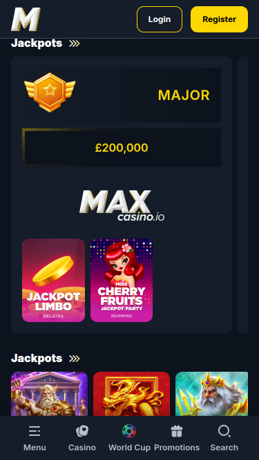 Джекпот мобильного казино MaxCasino