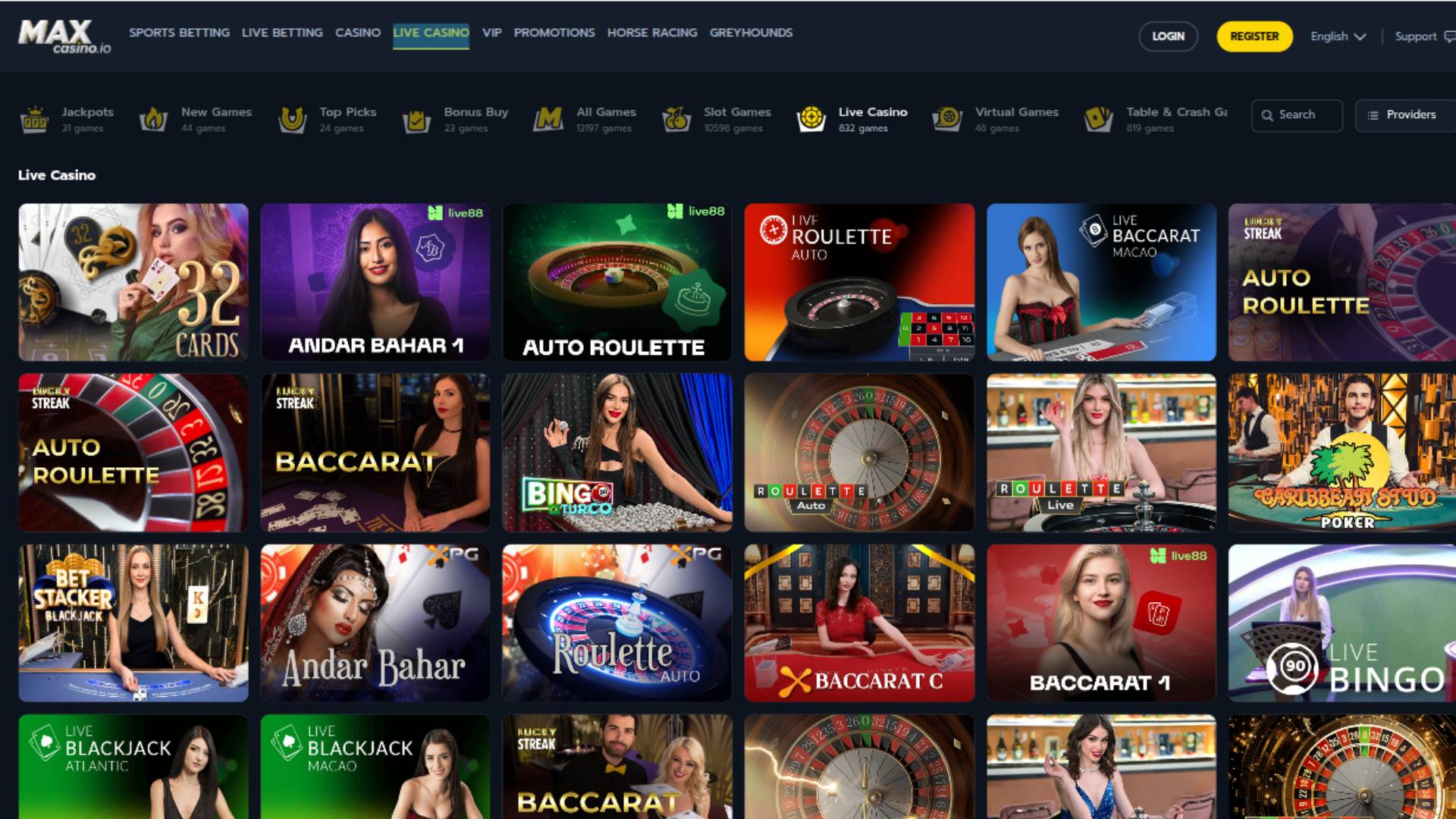 MaxCasino Croupier en direct