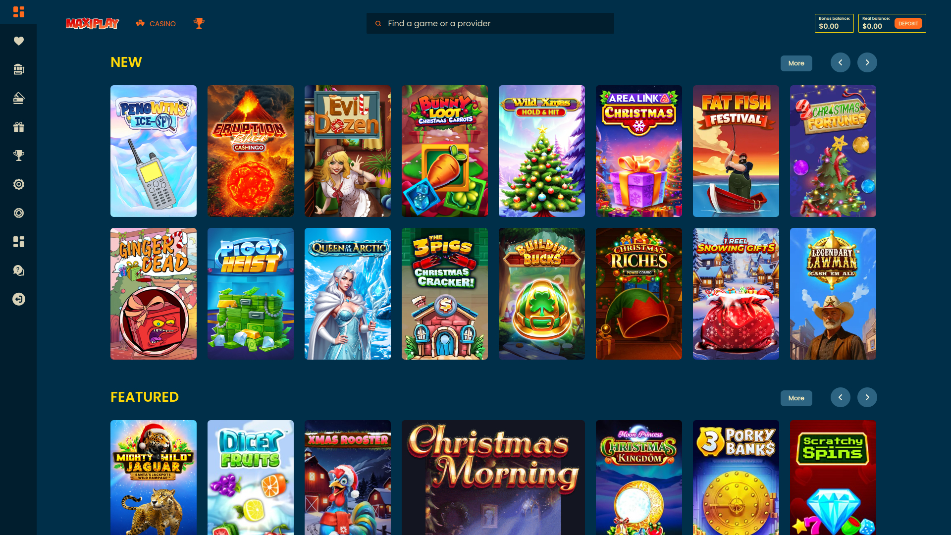 Игры для настольных компьютеров в казино Maxiplay