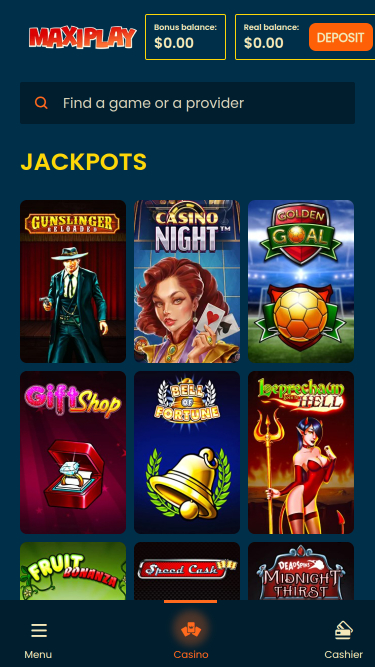 Maxiplay Casino мобильный джекпот