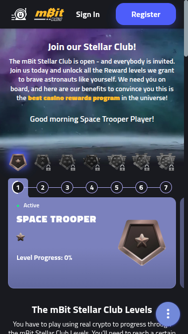 Programme VIP mobile du casino mBit