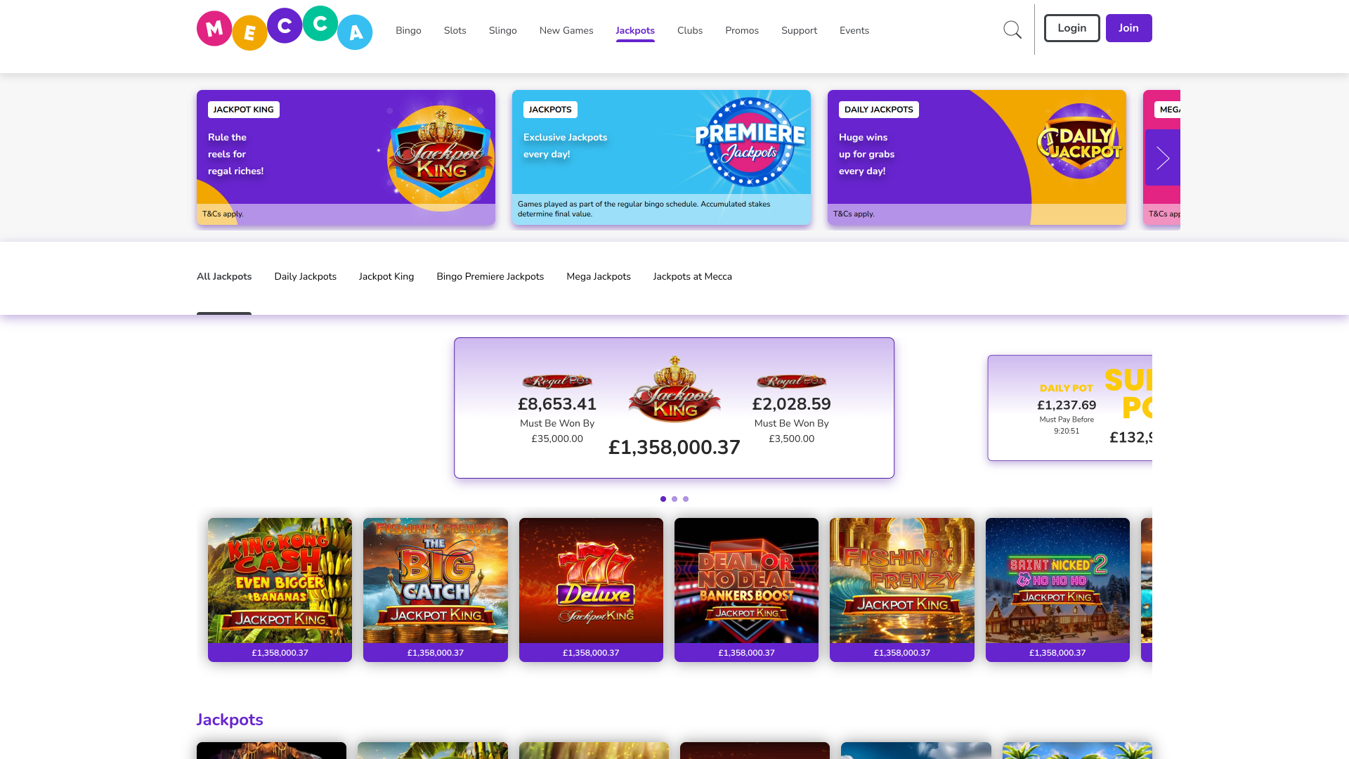 Mecca Bingo Casino Desktop Jackpot