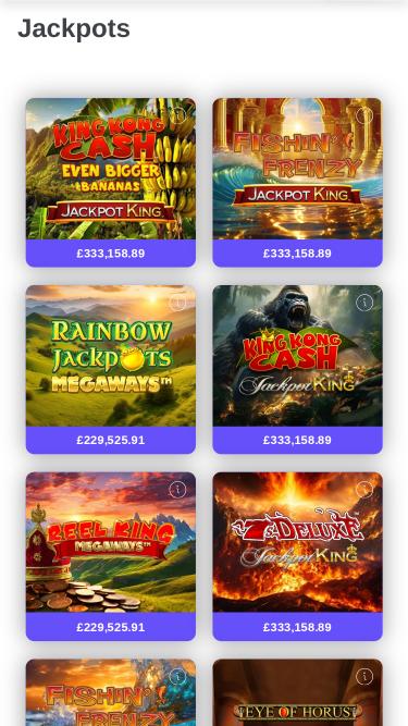 Página móvil del jackpot del casino Mecca Games