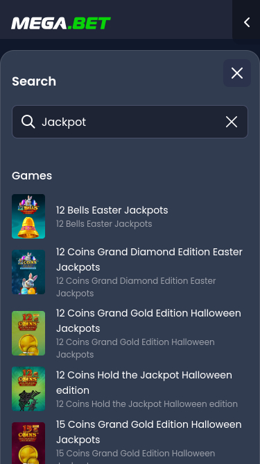 Jackpot de casino Mega.Bet sur ordinateur