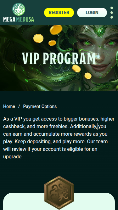 Mega Medusa Casino Mobile VIP Program