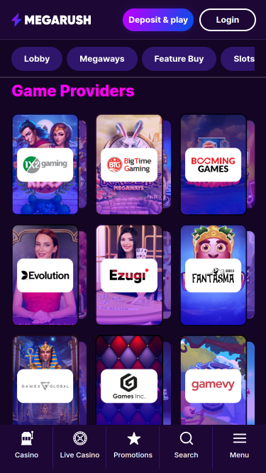 Développeurs du jeu mobile MegaRush Casino