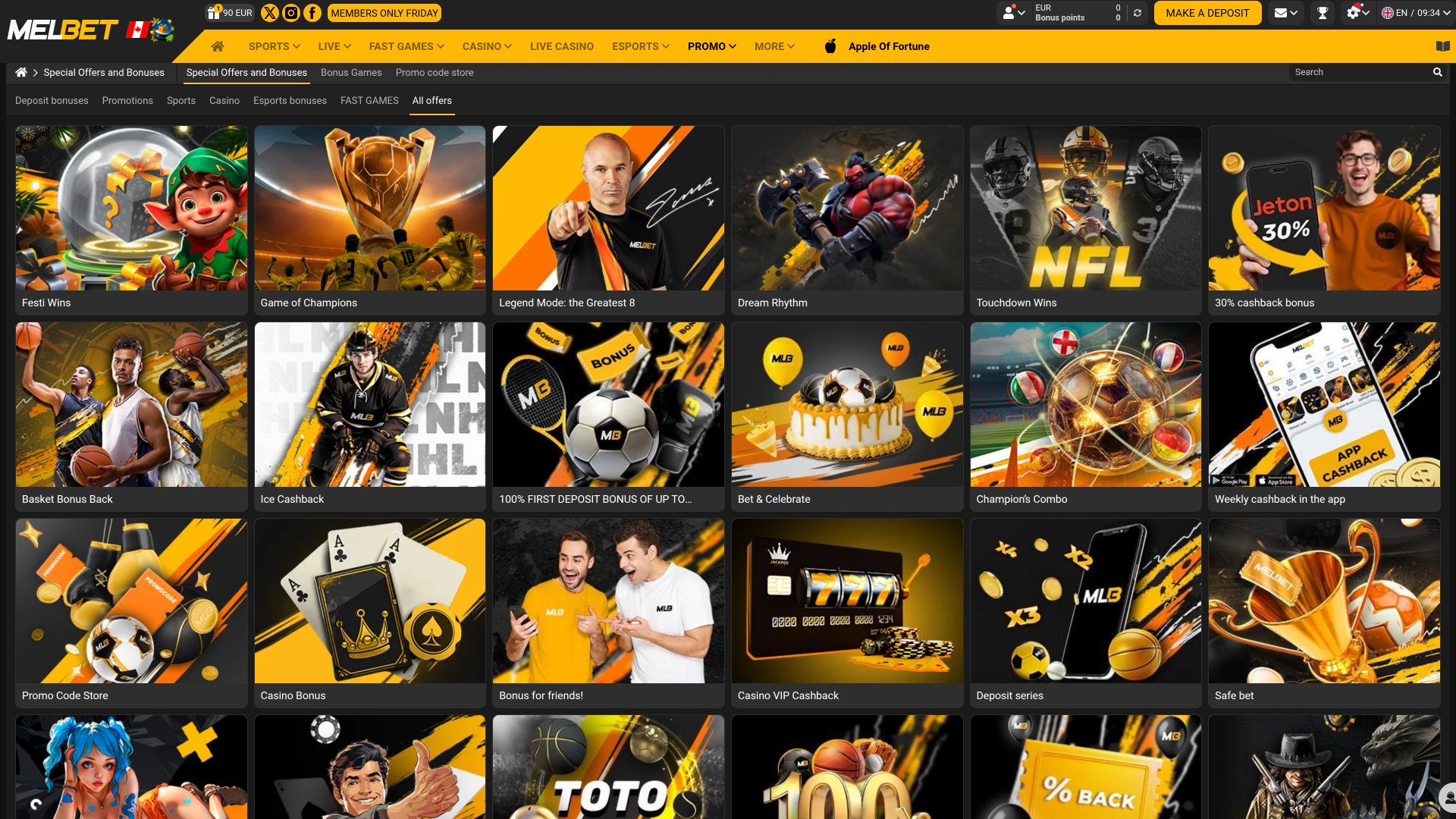 Melbet Casino Desktop Promotions