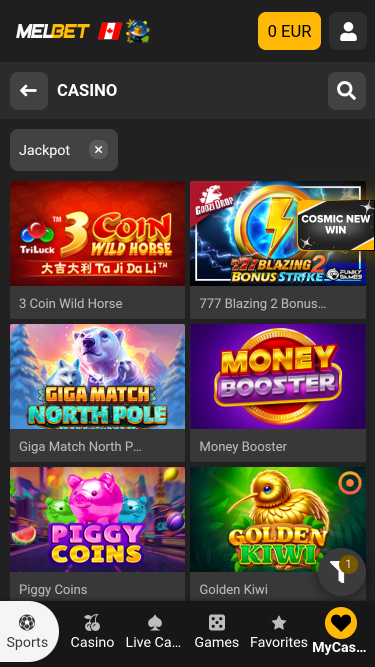 Melbet Casino Mobile Jackpot
