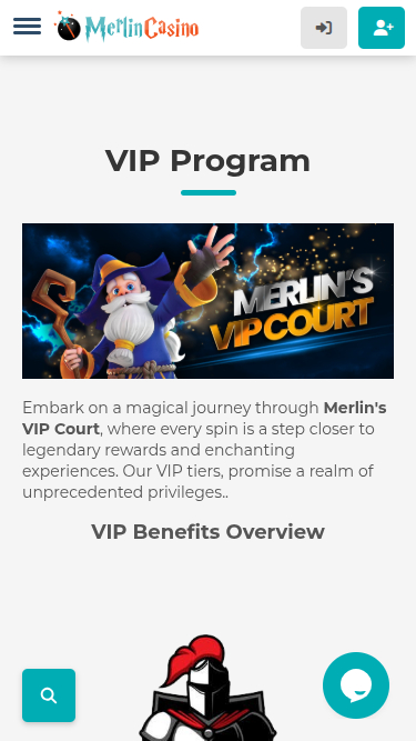 Programme VIP mobile du casino Merlin