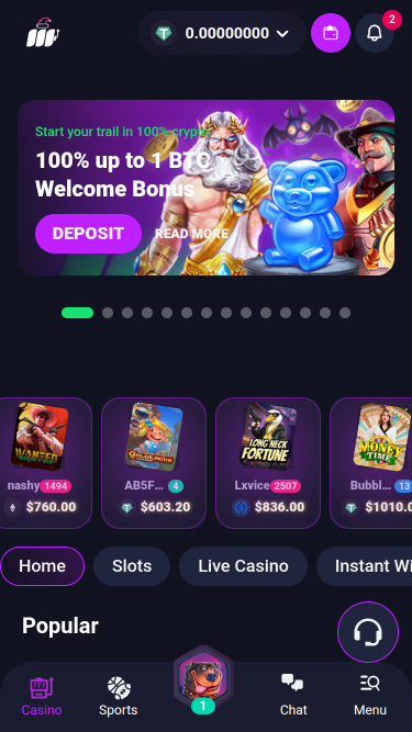 Metaspins Casino Mobile Homepage