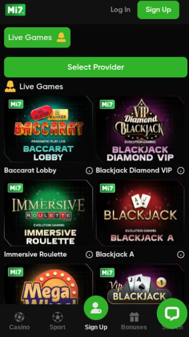 Croupier en direct du casino Mi7