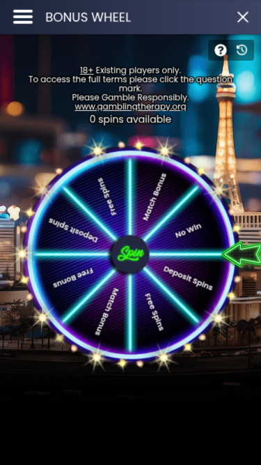 Miami Dice Casino Mobile Bonus Wheel