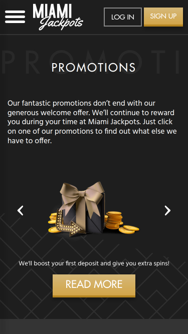 Promozioni per dispositivi mobili del casinò Miami Jackpots