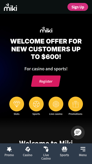 Miki Casino Homepage