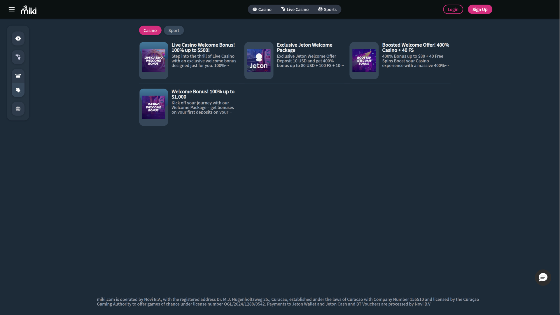 Miki Casino Promotions