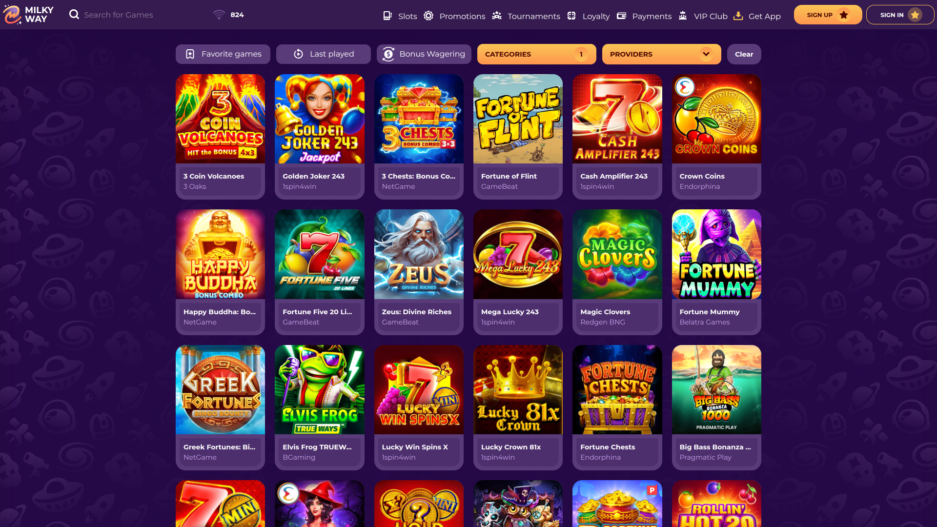 Jackpot de bureau du Casino MilkyWay