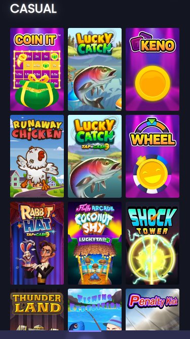 Juegos casuales móviles de Millionaire Casino