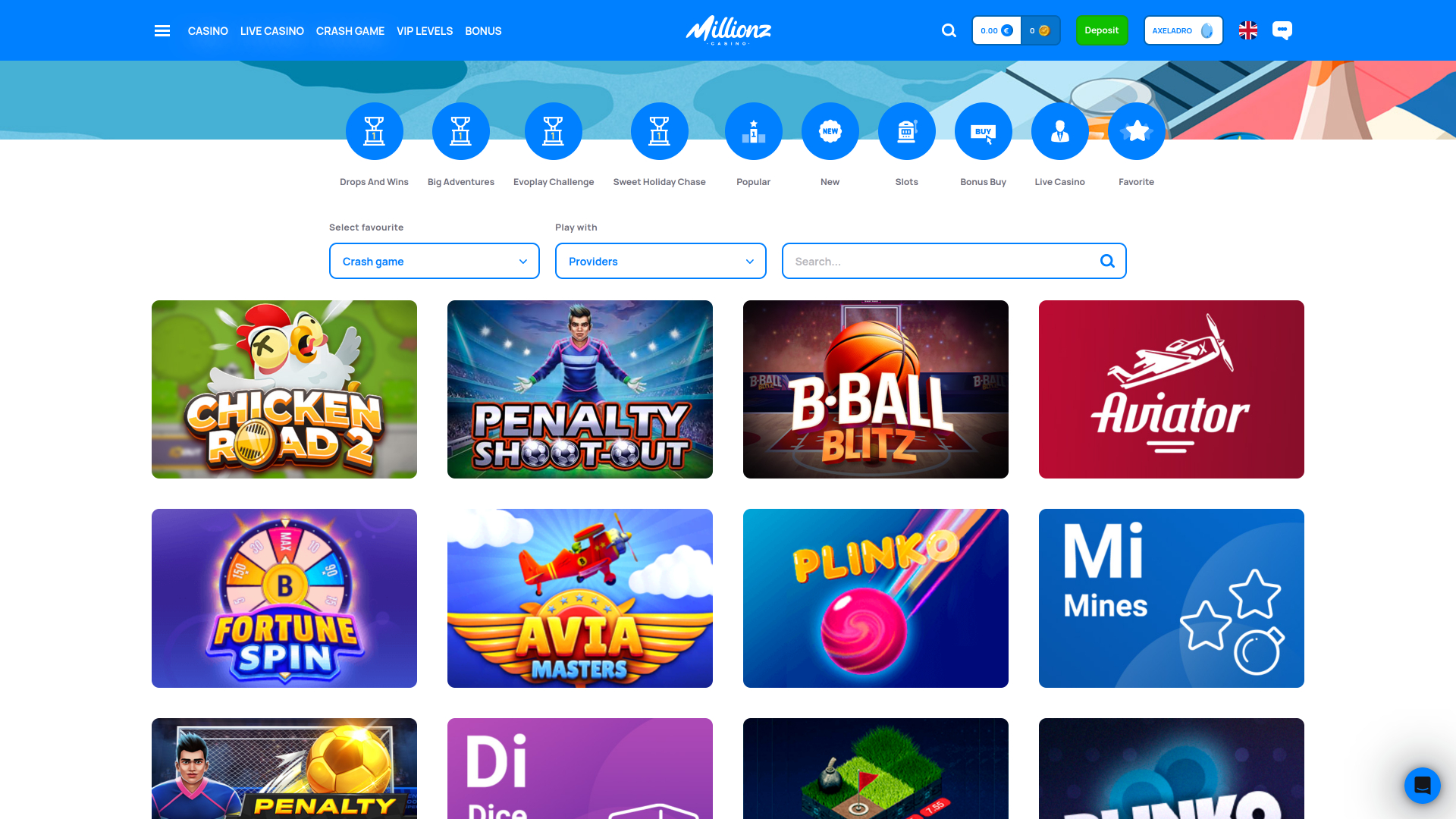 Millionz Casino Desktop Crash Games
