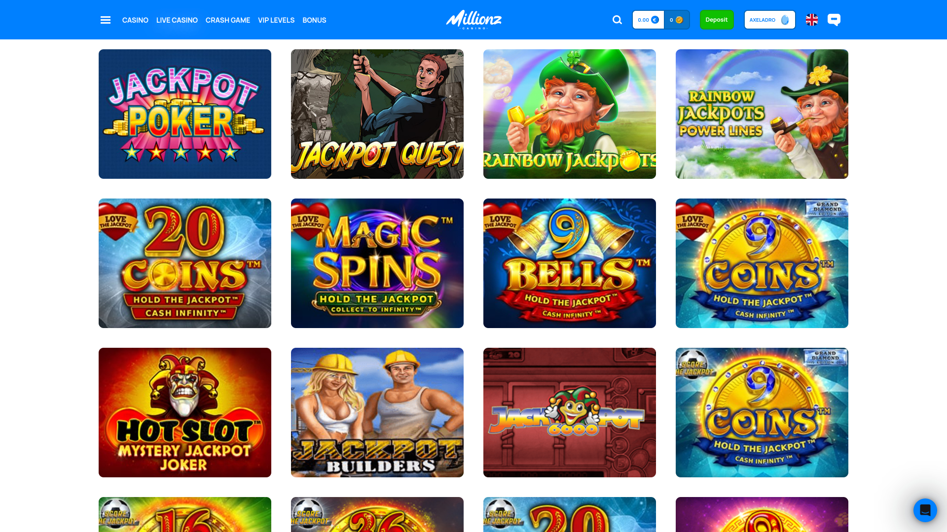 Millionz Casino Desktop Jackpot