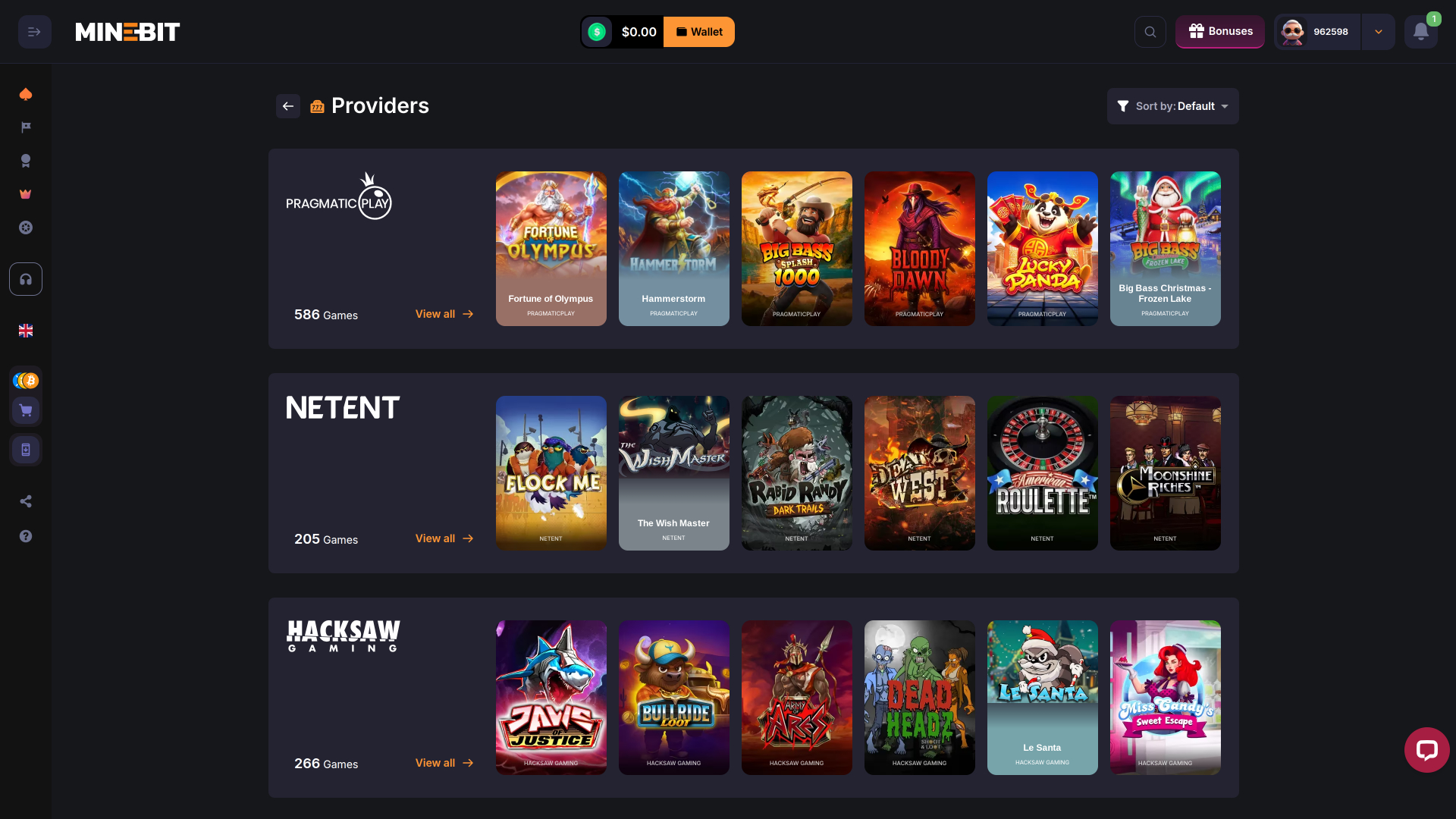 Développeurs de jeux de casino pour ordinateur Minebit