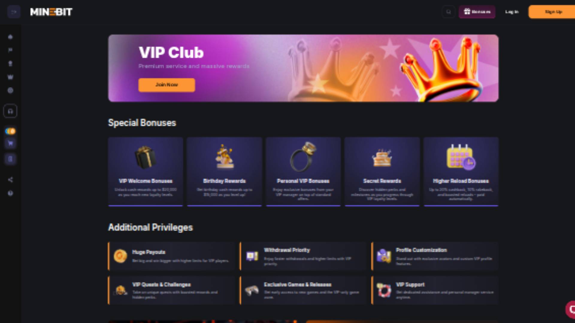 Minebit Casino Live VIP Bureau