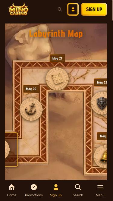 Mapa del laberinto del Casino Mino (página móvil)