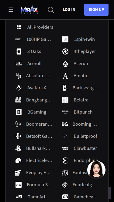 Développeurs du jeu mobile Mirax Casino