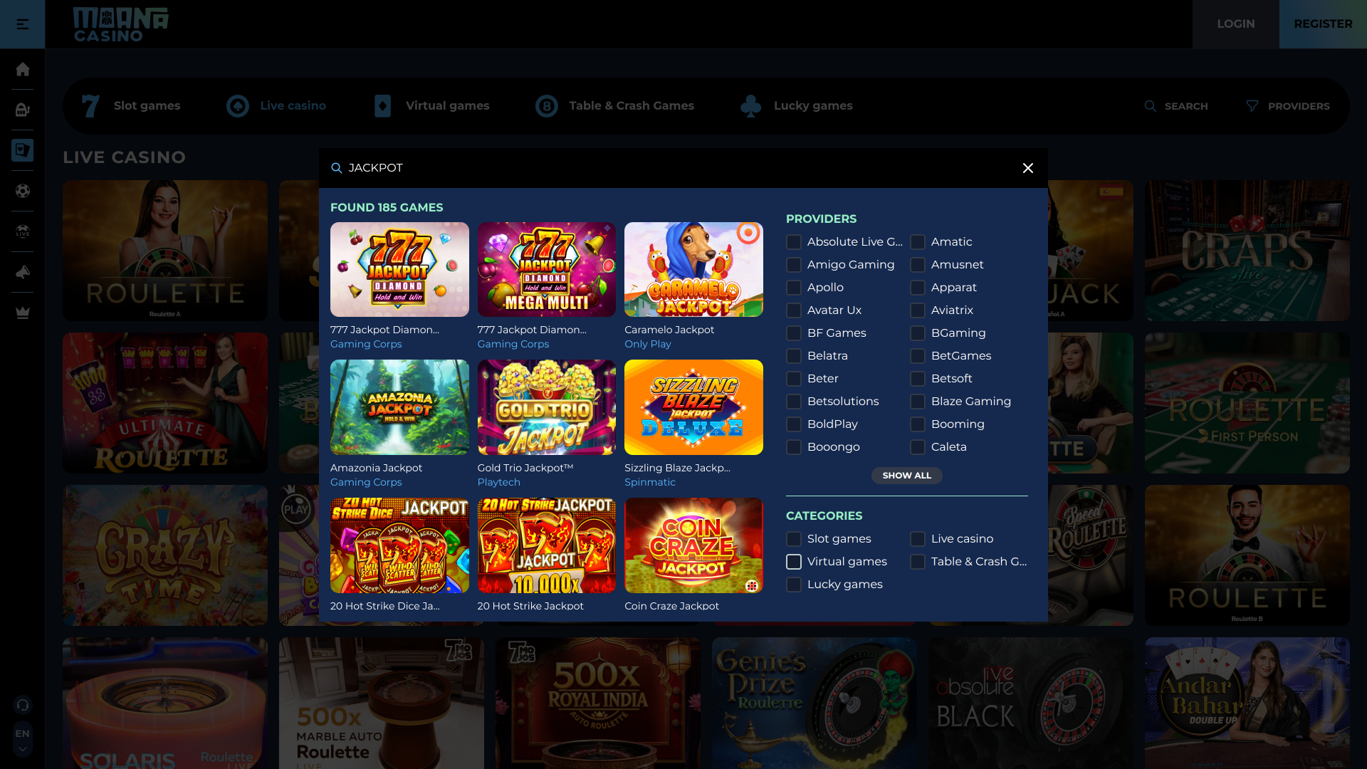 Jackpot du casino Moana sur ordinateur