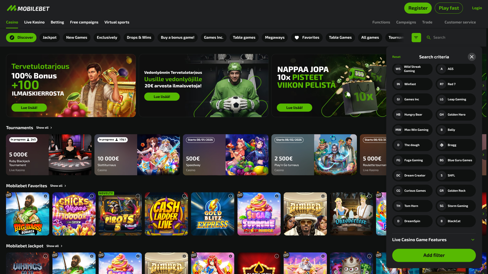 Desenvolvedores de jogos para desktop do Mobilebet Casino