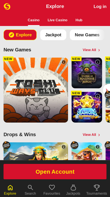 Giochi per dispositivi mobili di MobileSpin Casino