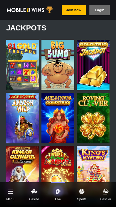 MobileWins Casino Mobile Jackpot