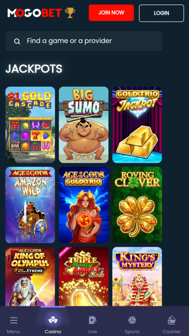 MogoBet Casino Mobile Jackpot