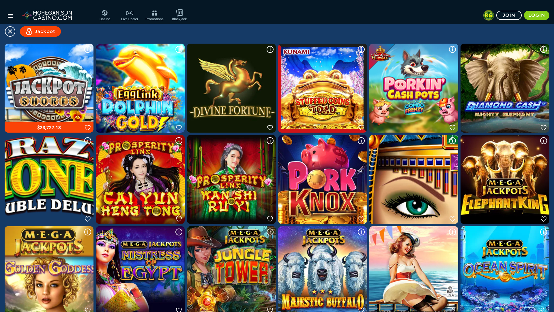 Jackpot de bureau du casino Mohegan Sun