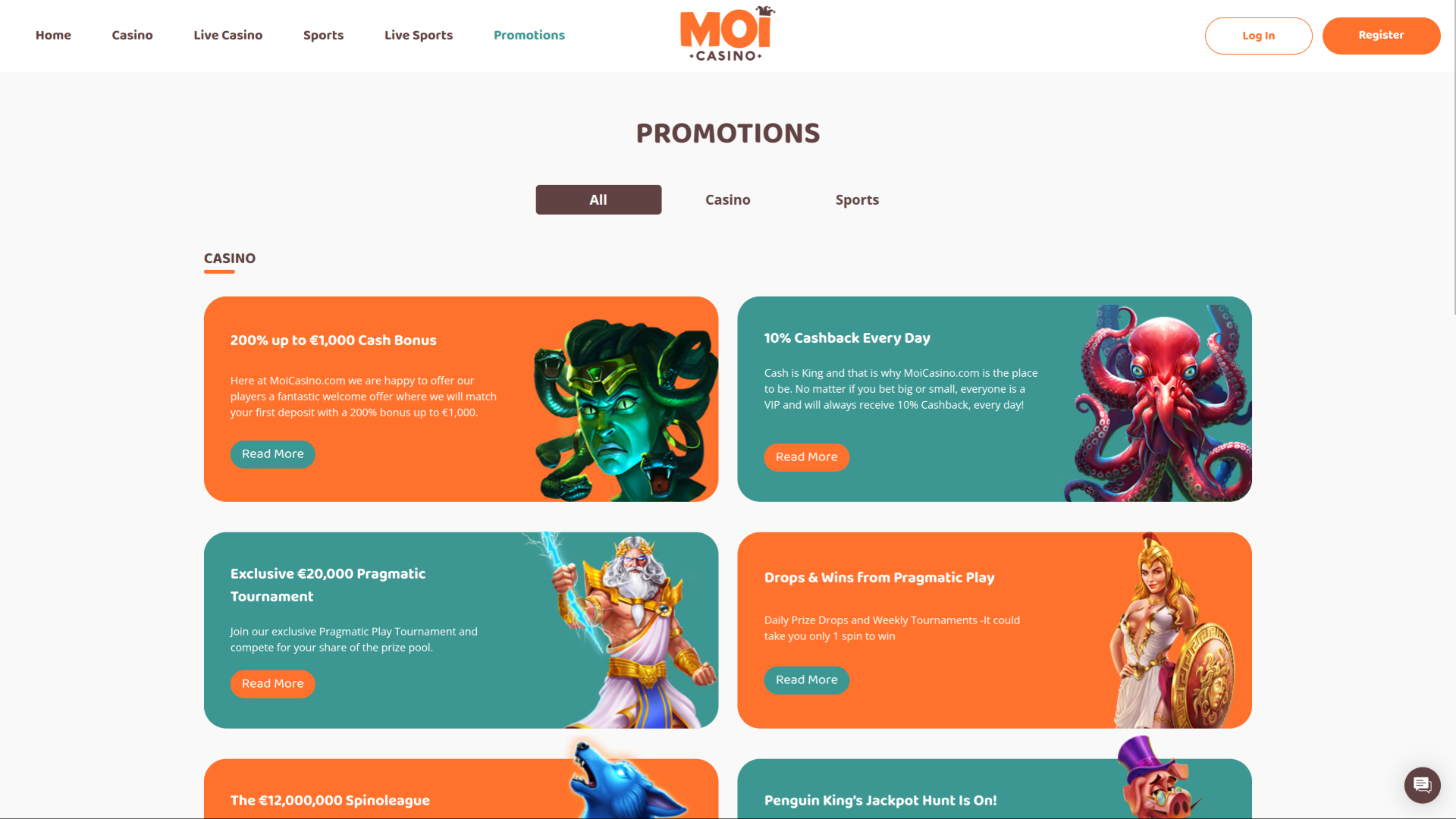 Promotions sur ordinateur de Moi Casino