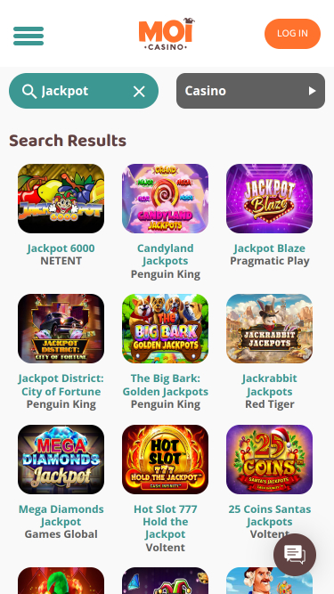 Jackpot mobile de Moi Casino