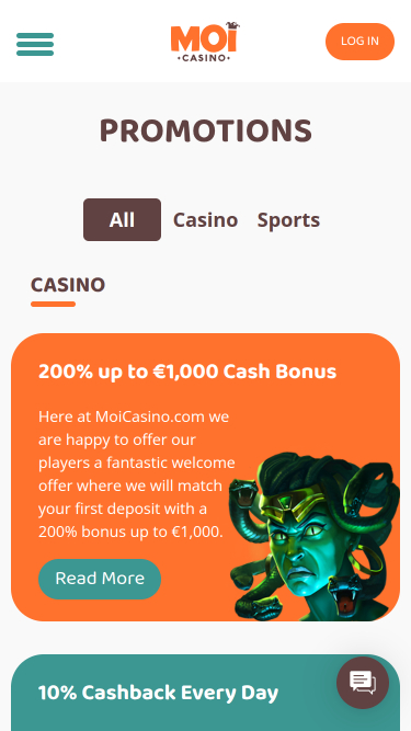 Promotions mobiles de Moi Casino