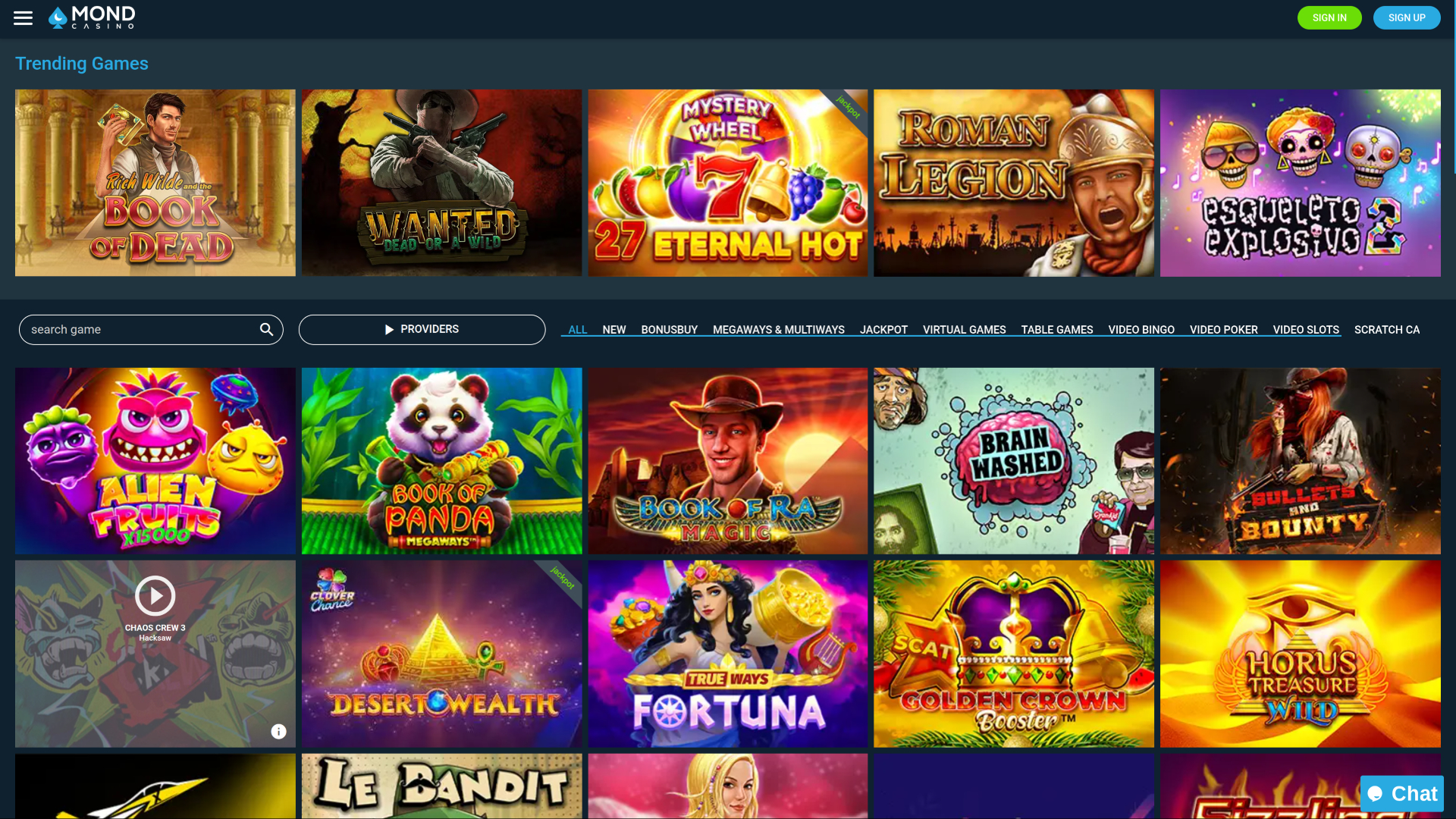 Jeux de casino Mond sur ordinateur